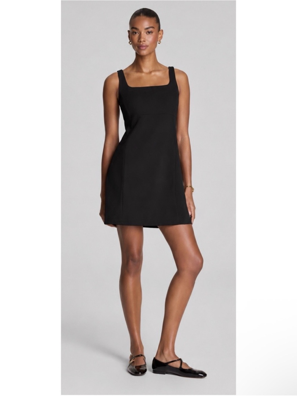 Spanx Classic Black Square-Neck Mini Dress 1X